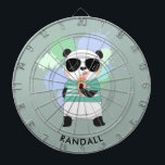 Hipster Panda Bear med valfri Namn Piltavla<br><div class="desc">En kartong med personlig som innehåller en hipsterpanda som äter en glasskon. Redigera exemplet namn som visas med namn eller annan text.</div>