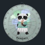 Hipster Panda Bear med valfri Namn Piltavla<br><div class="desc">En kartong med personlig som innehåller en hipsterpanda som äter en glasskon. Redigera exemplet namn som visas med namn eller annan text.</div>