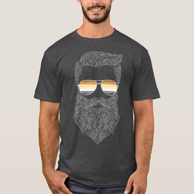 Hipster Pappa Bear Gay pride T Shirt (Framsida)