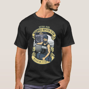 Hipster Pappa Retro 80s Boom Box Ghetto Blaster Vi T Shirt