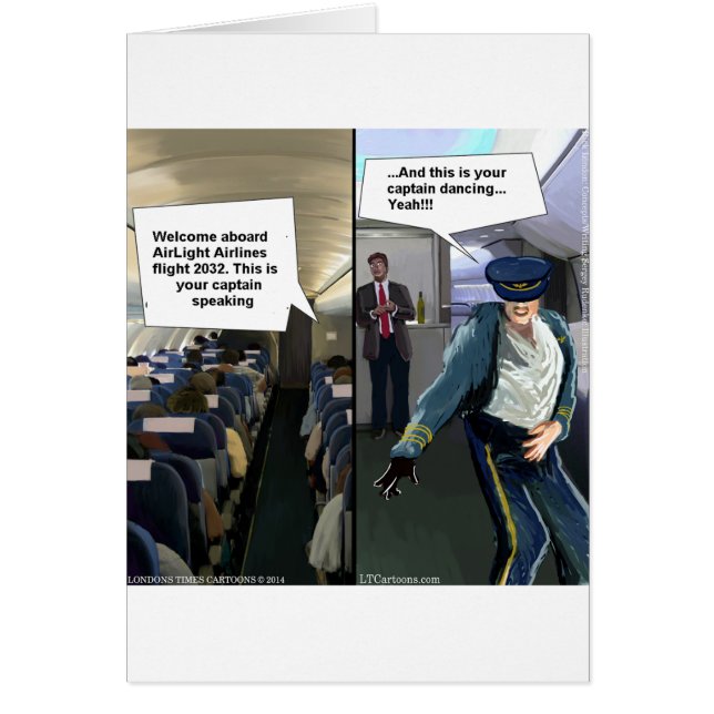 Hipster Pilot Rolig Hälsningskort (Framsidan)