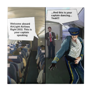 Hipster Pilot Rolig Kakelplatta