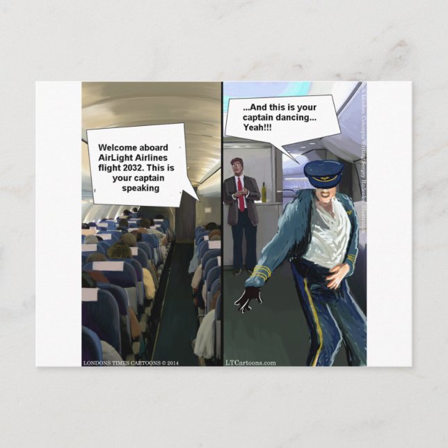 Hipster Pilot Rolig Vykort (Framsida)