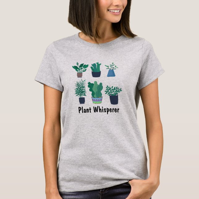 Hipster Plant Whisperer Blommigt Tee T-shirt desig (Framsida)