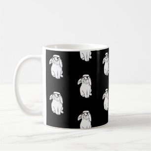 Hipster Rabbit Funny Bunny med glasögon Cute Anima Kaffemugg