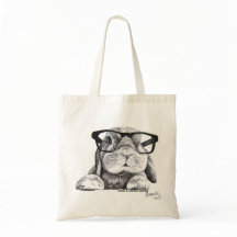 Hipster Rambo Bunny Tote