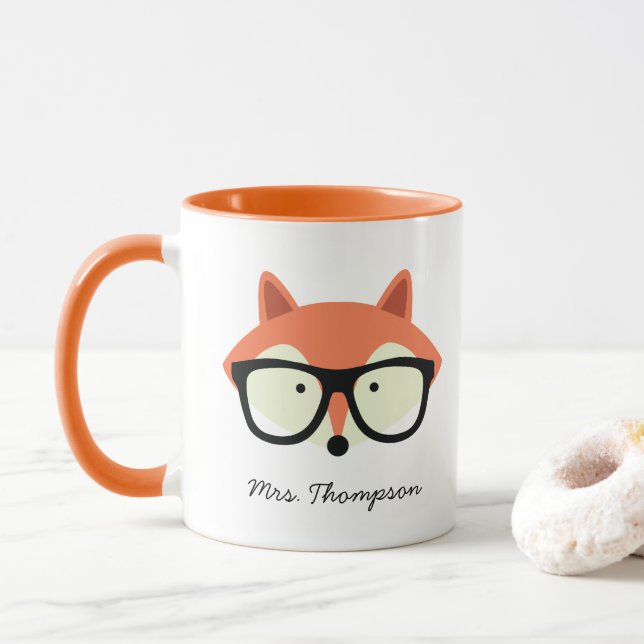 Hipster Red Fox Mugg (Med munk)