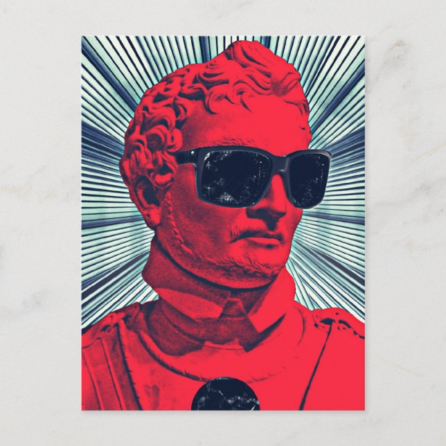 Hipster Red staty Vykort (Framsida)