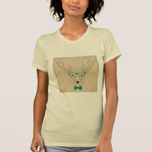 Hipster Reindeer Elk med glasögon grungande jul T Shirt