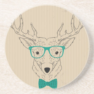 Hipster Ren Rådjur med glasögon grungy jul Underlägg