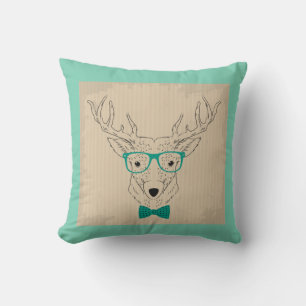 Hipster renälk med glasögon jul kudde