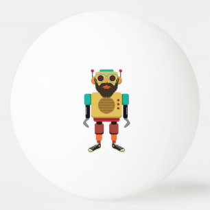 Hipster Retro Robot Pingisboll