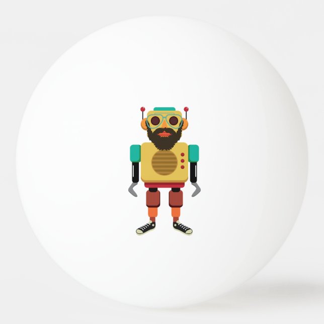 Hipster Retro Robot Pingisboll (Framsidan)