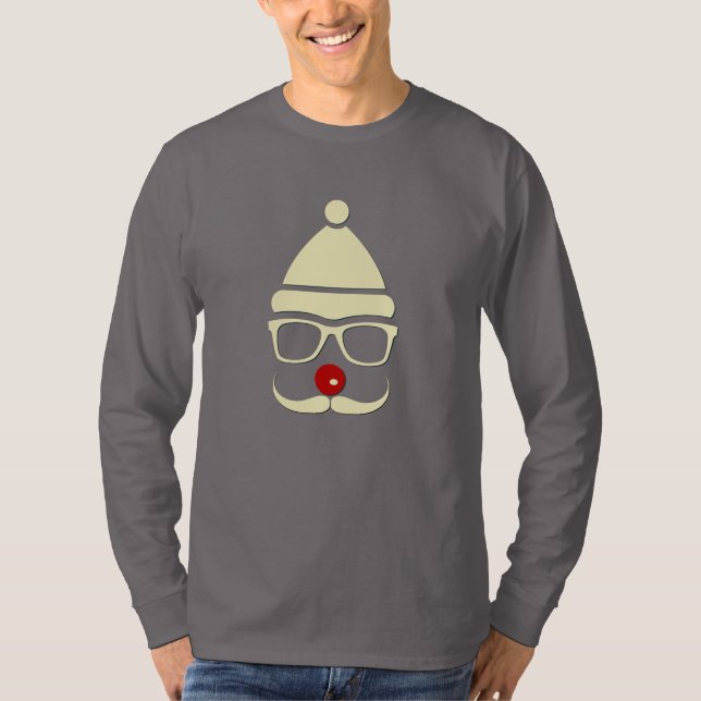 Hipster Rudolph Mustache Manar T-shirt (Framsida)