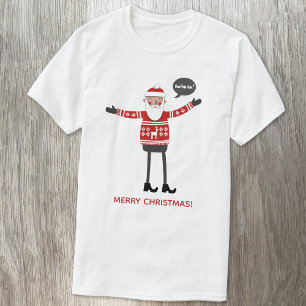 Hipster Santa Anpassningsbar Text T Shirt