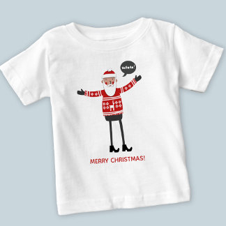 Hipster Santa Anpassningsbar Text T Shirt