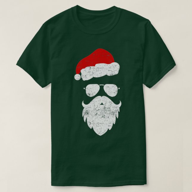 Hipster Santa Beard Aviator Sunglasses and Hat-gi T Shirt (Design framsida)