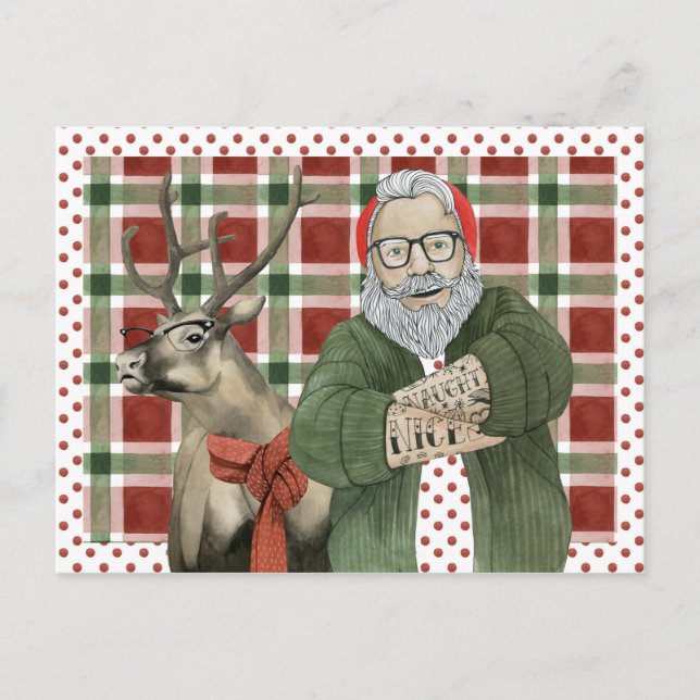 Hipster Santa Collection Vykort (Framsida)