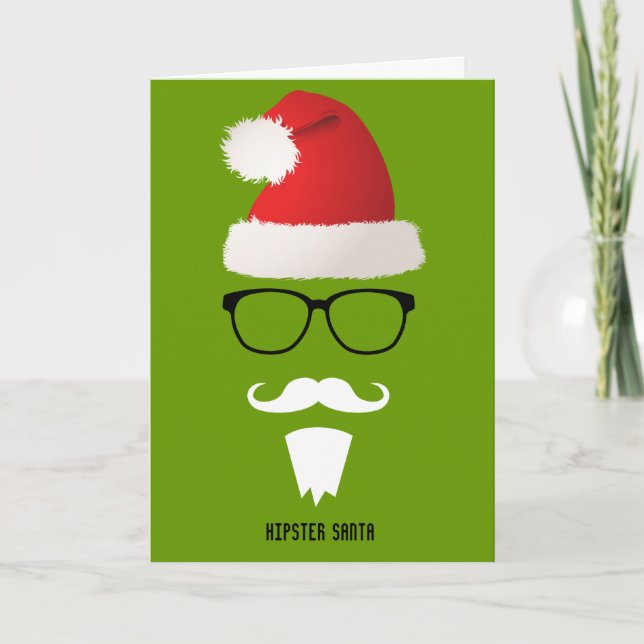 Hipster Santa Helgkort (Framsida)