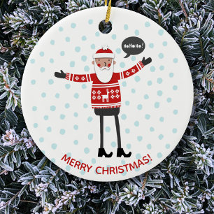 Hipster Santa Julgransprydnad Keramik