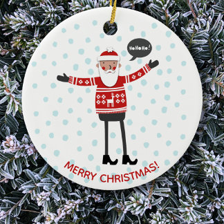 Hipster Santa Julgransprydnad Keramik