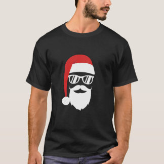 Hipster Santa med skägg och solglasögon jul T Shirt