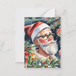 Hipster Santa Mini-Helgdag Card Anteckningskort