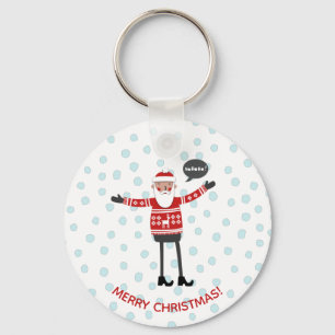 Hipster Santa Nyckelring