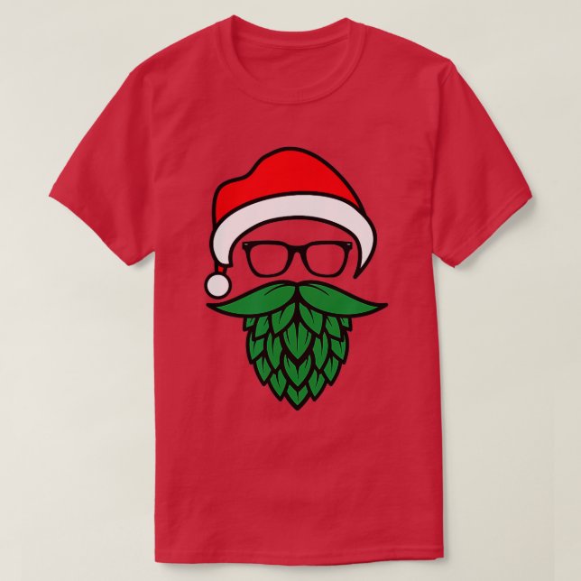 Hipster Santa Skutt Beard-jul för Beer Älskare T Shirt (Design framsida)