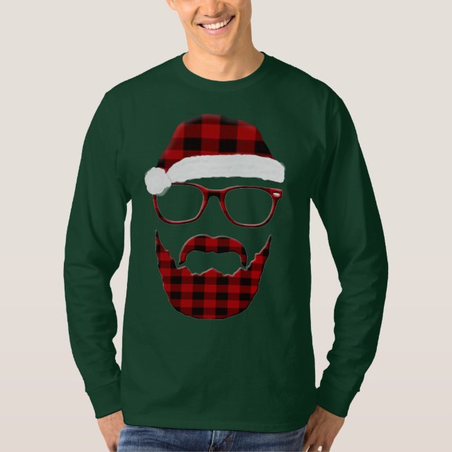 Hipster Santa Tee Shirt (Framsida)