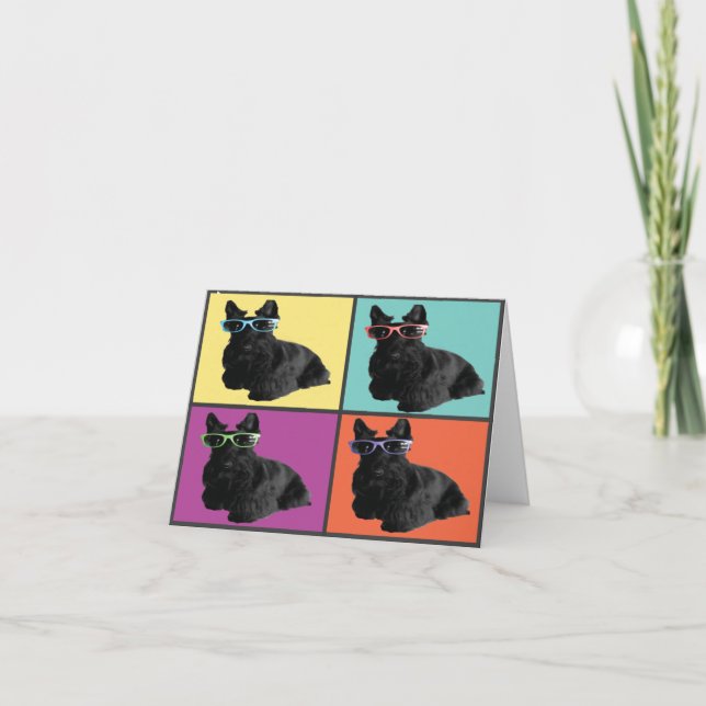 Hipster Scottie Note Card Kort (Framsida)