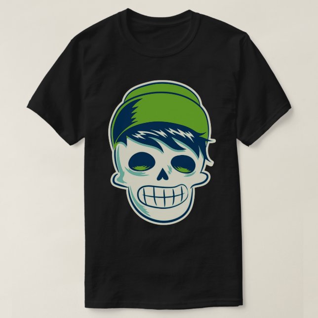 Hipster Skeleton med Beanie T Shirt (Design framsida)