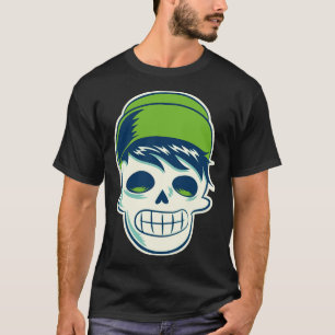 Hipster Skeleton med Beanie T Shirt