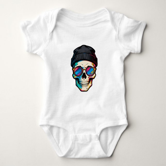 Hipster Skully T Shirt (Framsida)