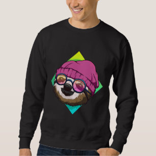 Hipster Sloth Cute Sloths Idéer Manar Kvinnor Lång Ärmad Tröja