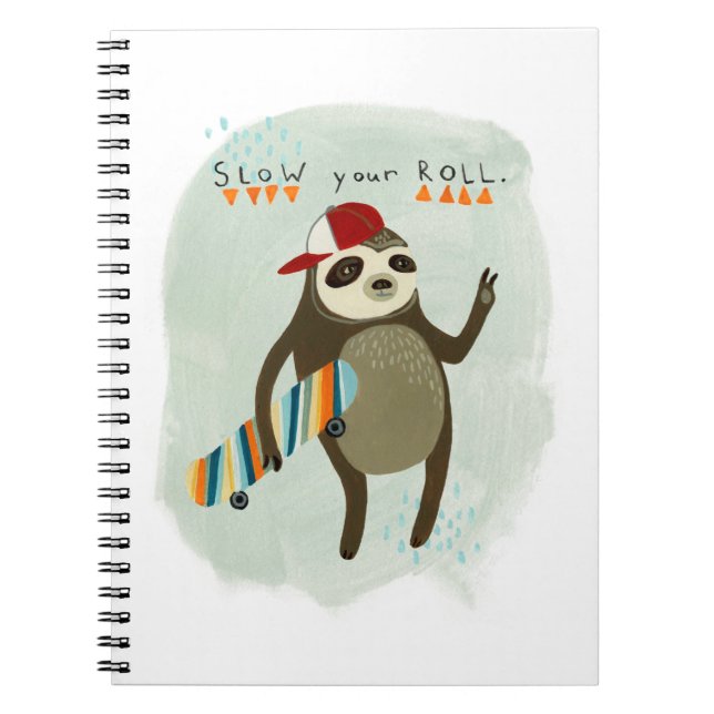 Hipster Sloth | Långsam rullning Anteckningsbok (Framsidan)