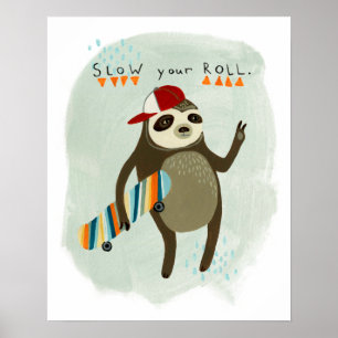Hipster Sloth   Långsam rullning Poster