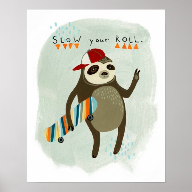 Hipster Sloth | Långsam rullning Poster (Framsidan)