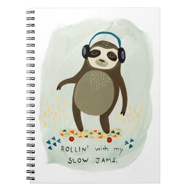 Hipster Sloth | Växla med min långsamma Sylt Anteckningsbok (Framsidan)