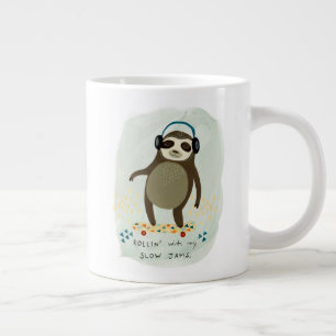 Hipster Sloth   Växla med min långsamma Sylt Jumbo Mugg