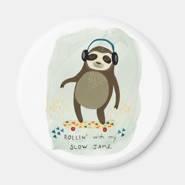 Hipster Sloth | Växla med min långsamma Sylt Magnet (Framsidan)