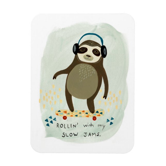 Hipster Sloth | Växla med min långsamma Sylt Magnet (Vertikal)