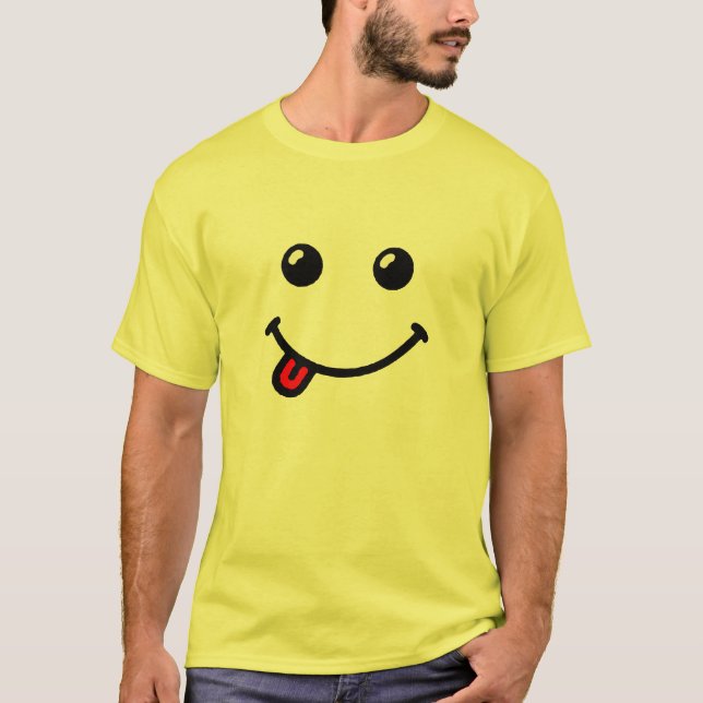 Hipster Smile mock ansikte roliga tröjor T shirts (Framsida)