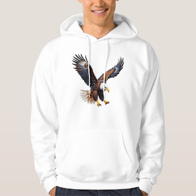 Hipster Soaring Eagle Design Hoodie (Framsida)