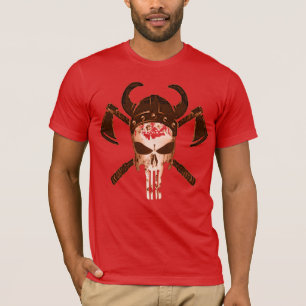Hipster Spooky Bloody Viking Skull Shirt T