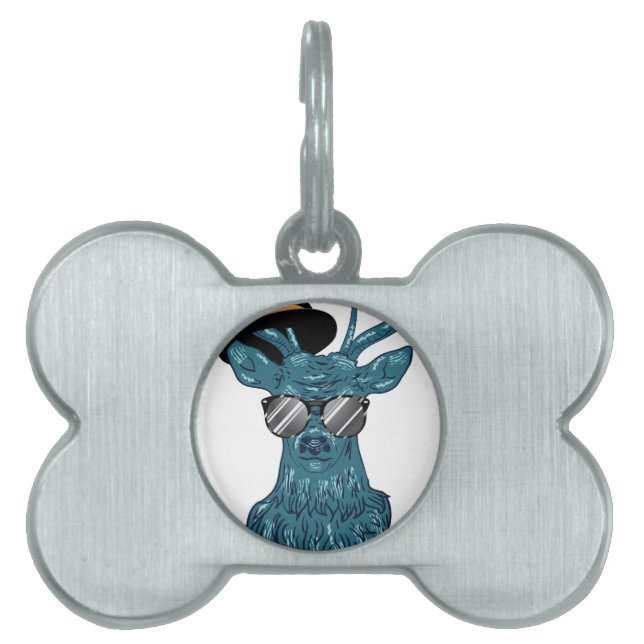 Hipster Stag4 Namnbricka Husdjur (Framsidan)