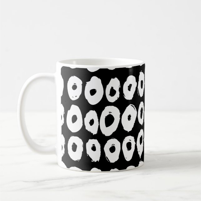Hipster stil mönster med munkar liknande former i kaffemugg (Vänster)