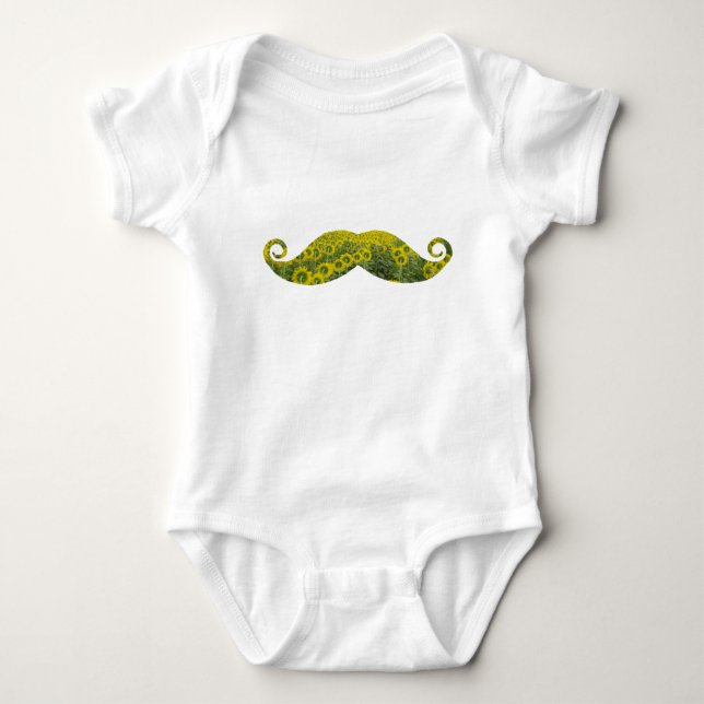 Hipster Sunflowres Baby Jersey Bodydräkt, vit Tee Shirt (Framsida)
