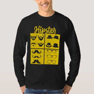 Hipster Symbols Pipe Smoker Mustache Glass Bow T T Shirt