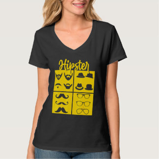 Hipster Symbols Pipe Smoker Mustache Glass Bow T T Shirt